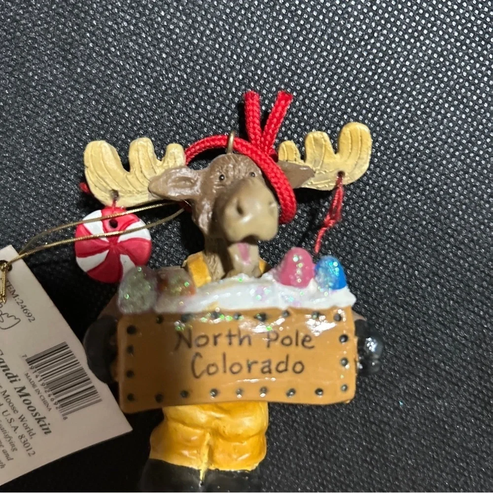 Mother Moose World Candi Mooskin North Pole Colorado Christmas Ornament